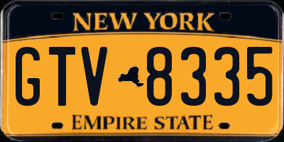 NY license plate GTV8335