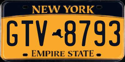 NY license plate GTV8793