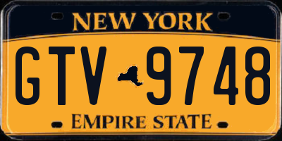 NY license plate GTV9748
