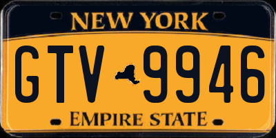 NY license plate GTV9946