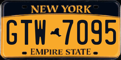 NY license plate GTW7095