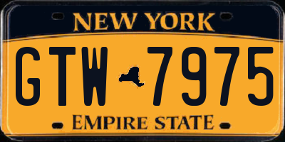 NY license plate GTW7975