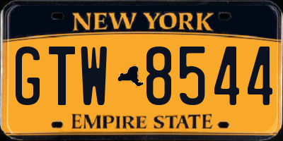 NY license plate GTW8544