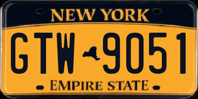 NY license plate GTW9051
