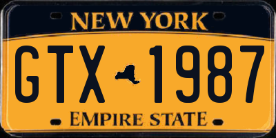 NY license plate GTX1987