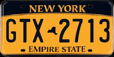 NY license plate GTX2713