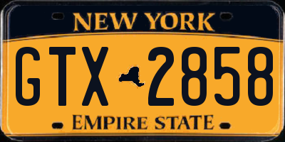 NY license plate GTX2858