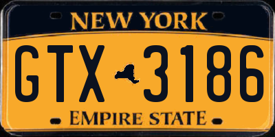 NY license plate GTX3186