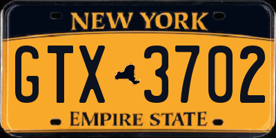 NY license plate GTX3702