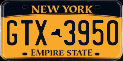 NY license plate GTX3950