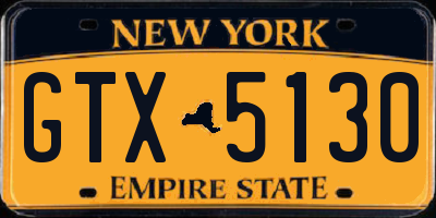NY license plate GTX5130