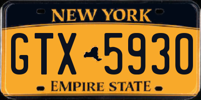 NY license plate GTX5930