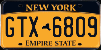 NY license plate GTX6809