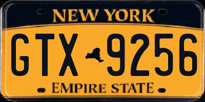 NY license plate GTX9256