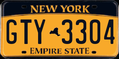 NY license plate GTY3304