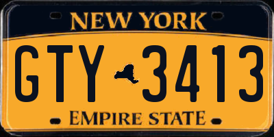 NY license plate GTY3413