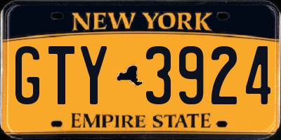 NY license plate GTY3924