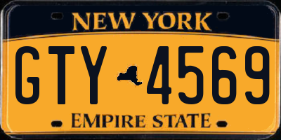 NY license plate GTY4569