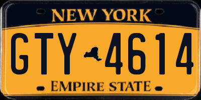 NY license plate GTY4614