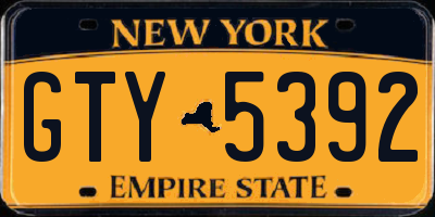 NY license plate GTY5392