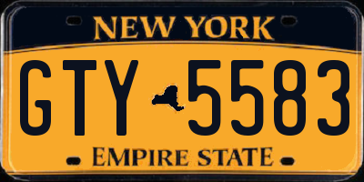 NY license plate GTY5583