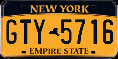 NY license plate GTY5716