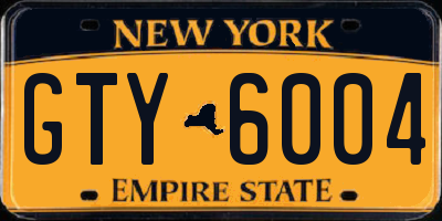 NY license plate GTY6004