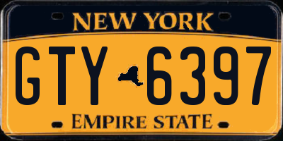 NY license plate GTY6397