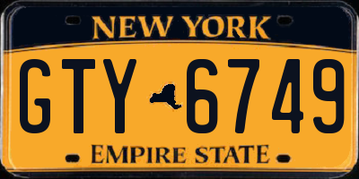 NY license plate GTY6749