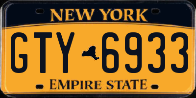 NY license plate GTY6933
