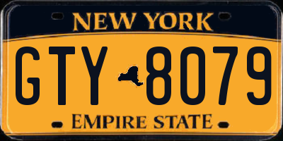 NY license plate GTY8079
