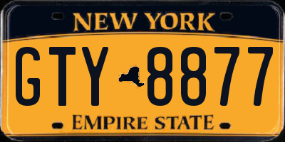 NY license plate GTY8877