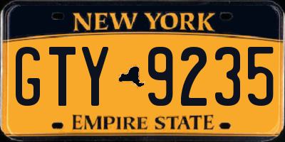 NY license plate GTY9235