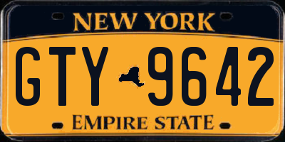 NY license plate GTY9642