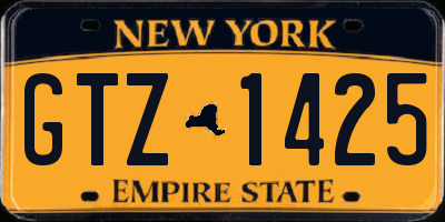NY license plate GTZ1425