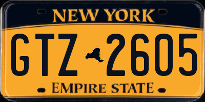 NY license plate GTZ2605