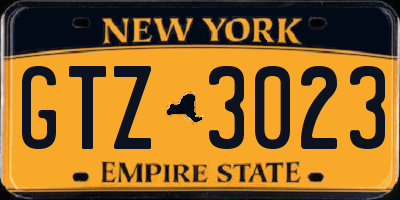 NY license plate GTZ3023