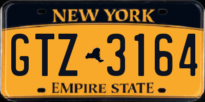 NY license plate GTZ3164