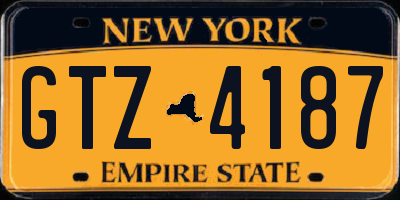 NY license plate GTZ4187