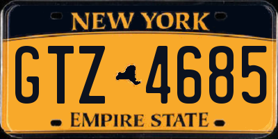 NY license plate GTZ4685