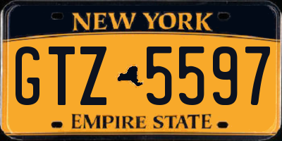 NY license plate GTZ5597