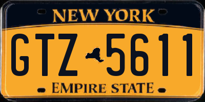 NY license plate GTZ5611