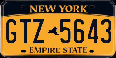 NY license plate GTZ5643