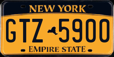 NY license plate GTZ5900
