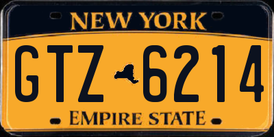 NY license plate GTZ6214
