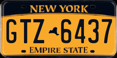 NY license plate GTZ6437
