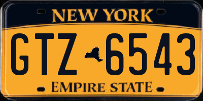 NY license plate GTZ6543