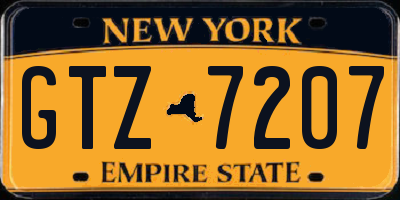 NY license plate GTZ7207
