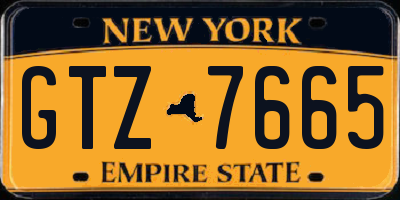 NY license plate GTZ7665