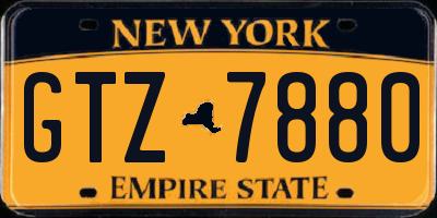 NY license plate GTZ7880